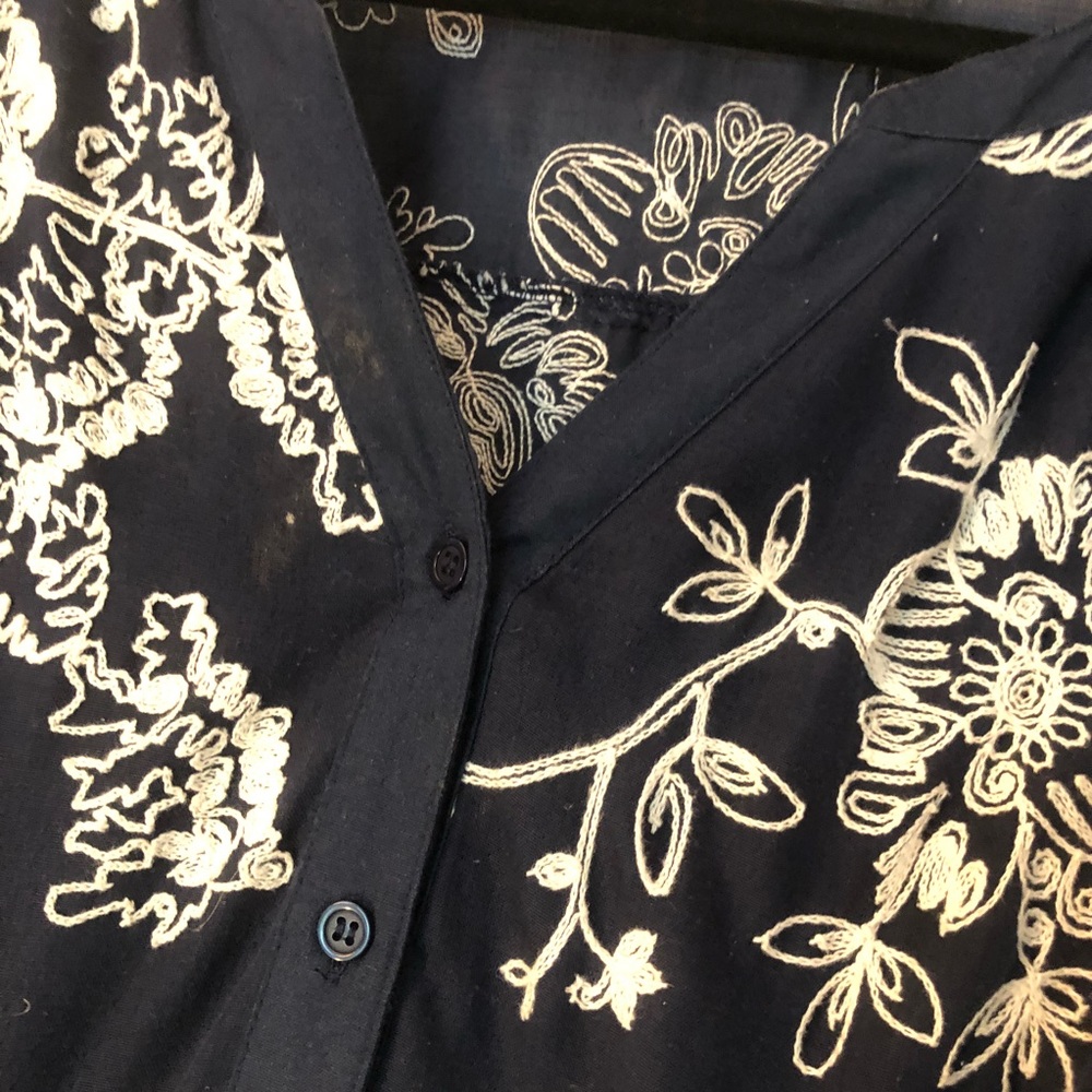 EMBROIDERY button down dress